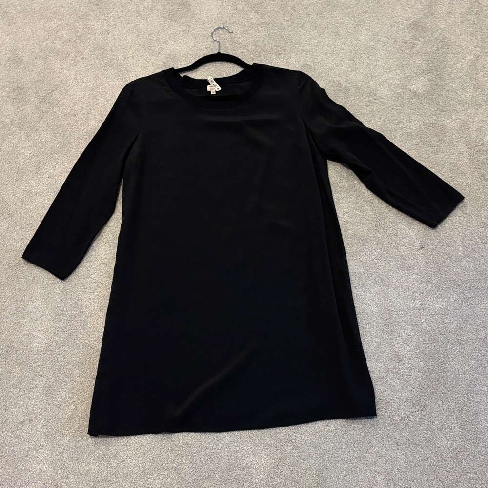 Aritzia Wilfred Silk Black Long Sleeve Dress